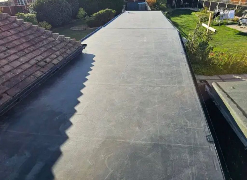 A newly constructed flat roof in Worcester